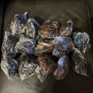 Bundle of 14 Bath Shower Scrubby Exfoliators NWOT Black w/Gray, Orange, Blue